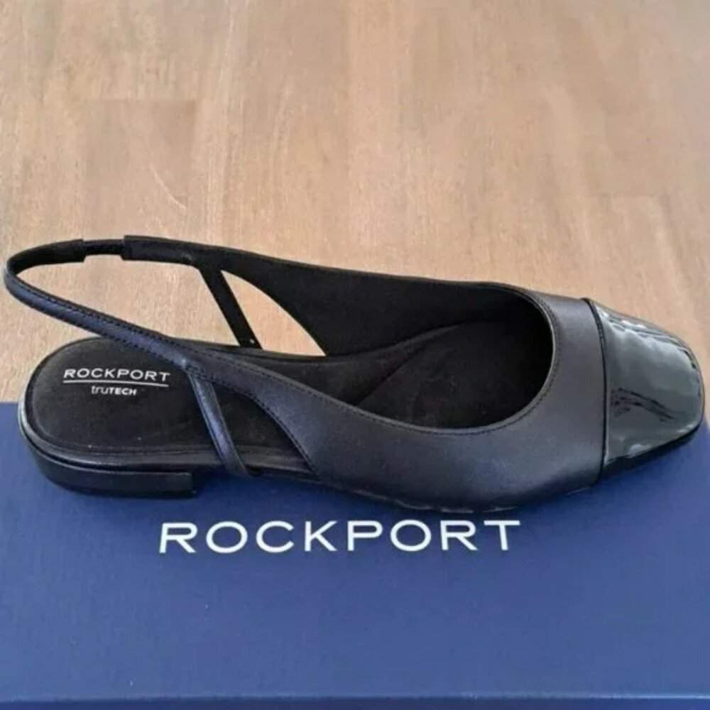 Rockport Sagey Slingback Ballet Flats - Color: Black - Size: 7.5 Wide